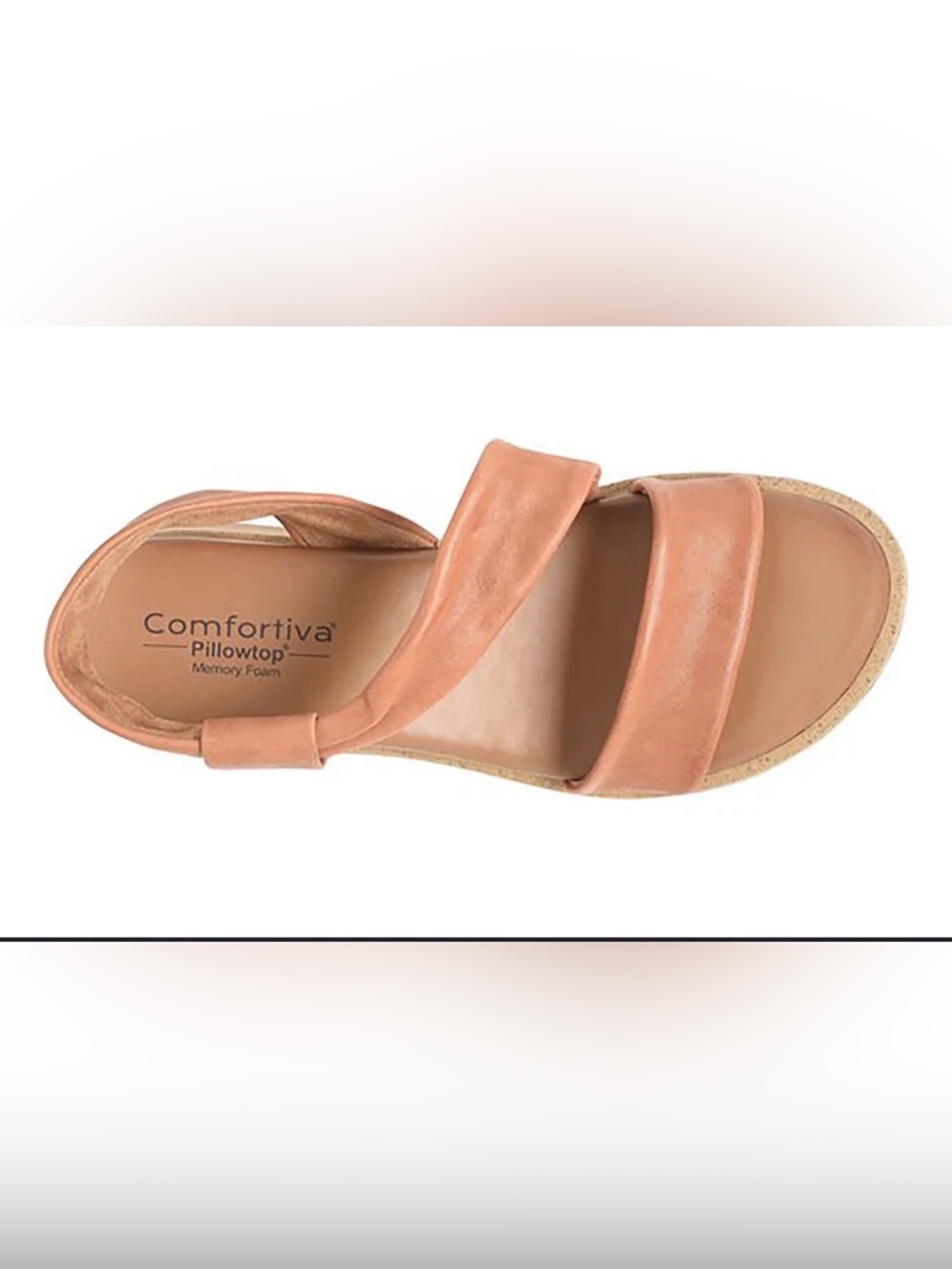 Comfortiva Peach Leather Double-Strap Slide Sandal size 9M